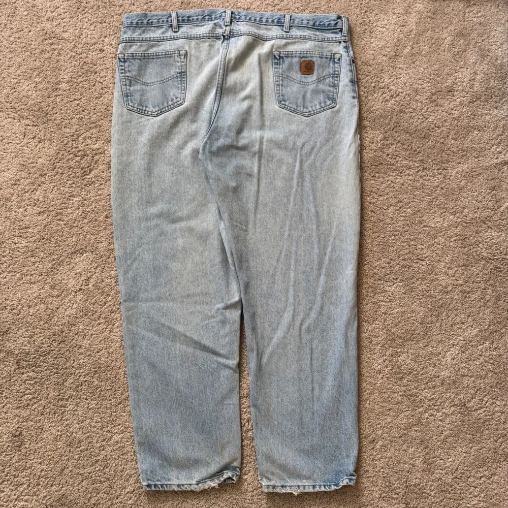 vintage Carhartt jeans light wash blue denim 100% cotton relaxed fit mens 46x32
